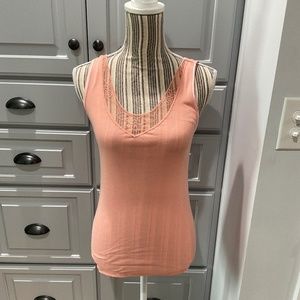 Esmara Peach Colored Tank Top with Lace, Size S